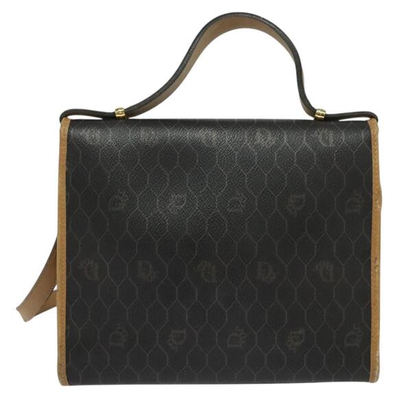 DIOR Honeycomb Canvas Hand Bag Pvc Black Gold - Picture 3 of 13